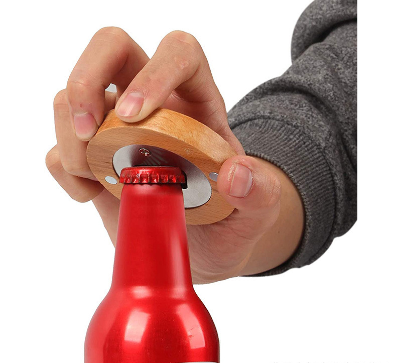 Magnetic Wooden Bottle Opener view 2