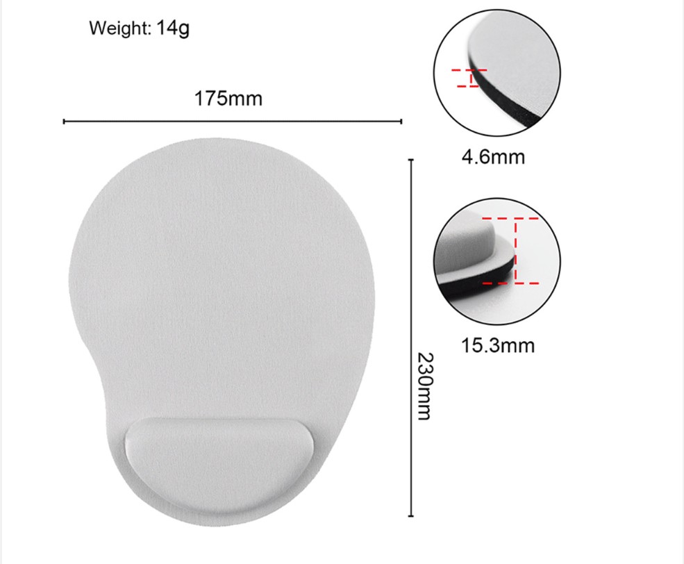 Custom Logo Printed Rubber Mouse Pad with Wrist Rest view 4