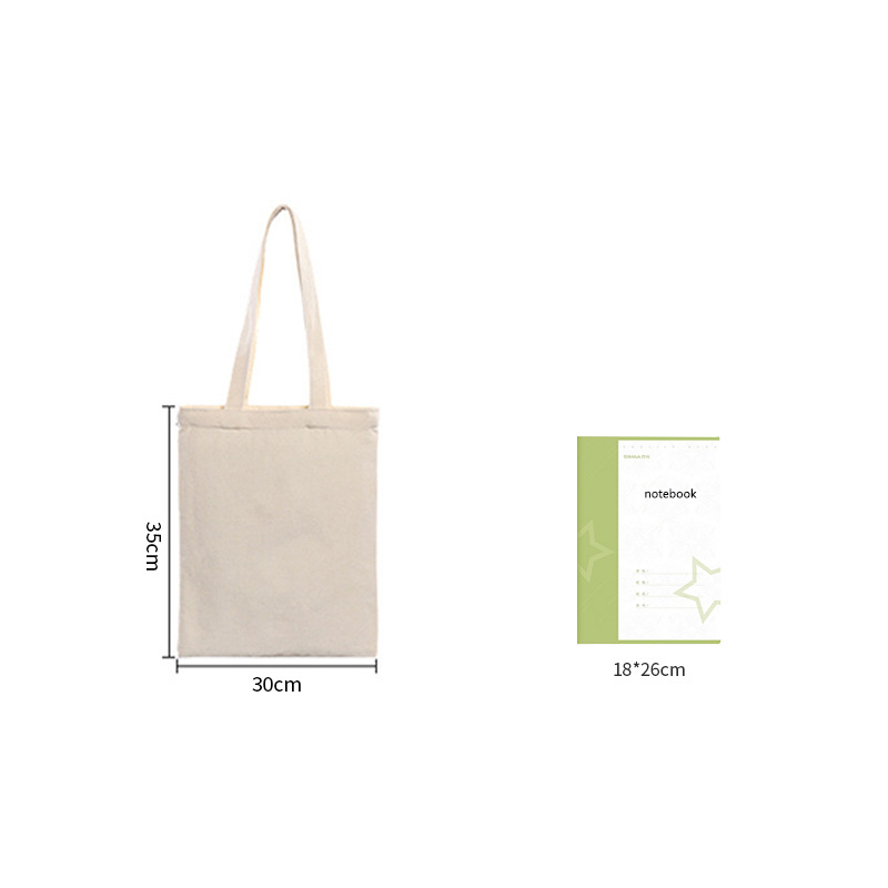 Natural Color Canvas Tote Bags view 3