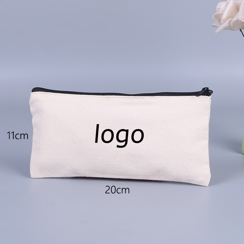 Customized Zipper Canvas Pencil Case 7 7/8"W x 5 1/8"H view 3