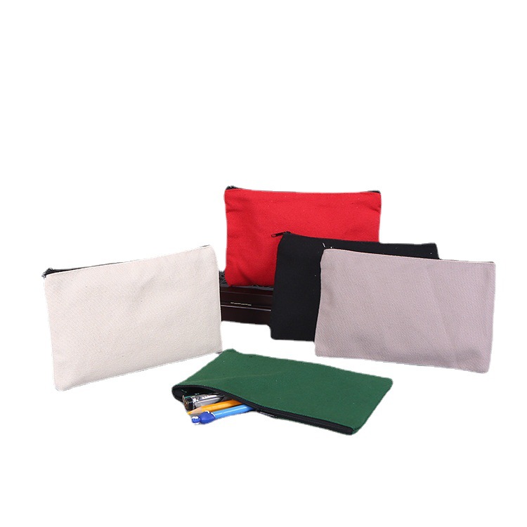 Customized Zipper Canvas Pencil Case 7 7/8"W x 5 1/8"H view 2