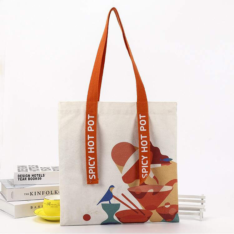 Natural Canvas Shopping Tote Bag£¨Ribbon Style£©