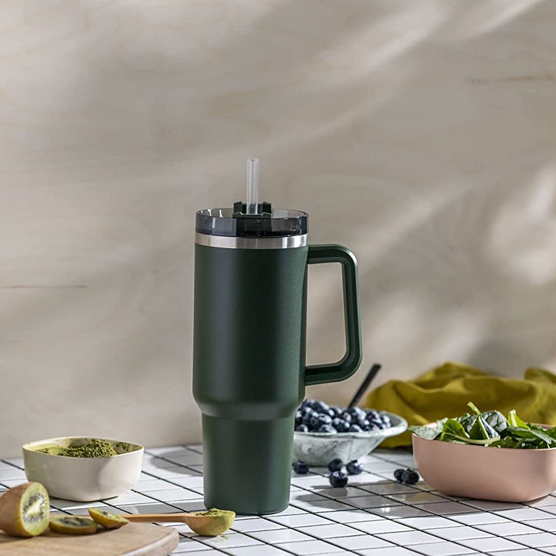 40oz Straw Tumbler With Handle view 3