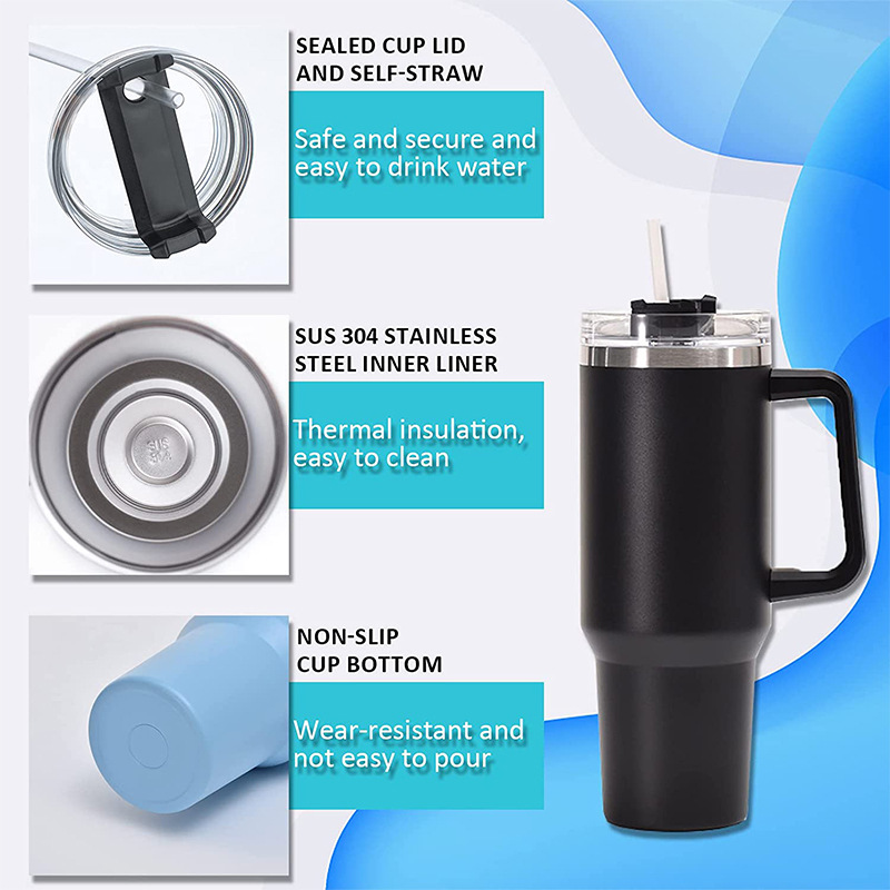 40oz Straw Tumbler With Handle view 6