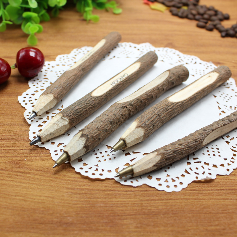 Custom Logo Natural Bark Ballpoint pen view 2