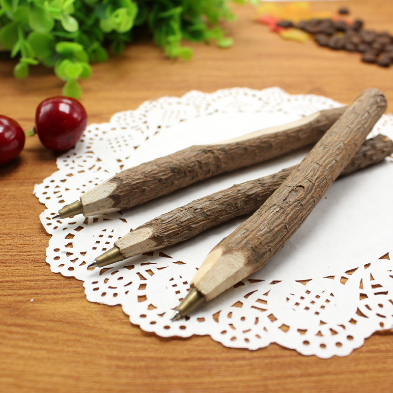 Custom Logo Natural Bark Ballpoint pen view 3