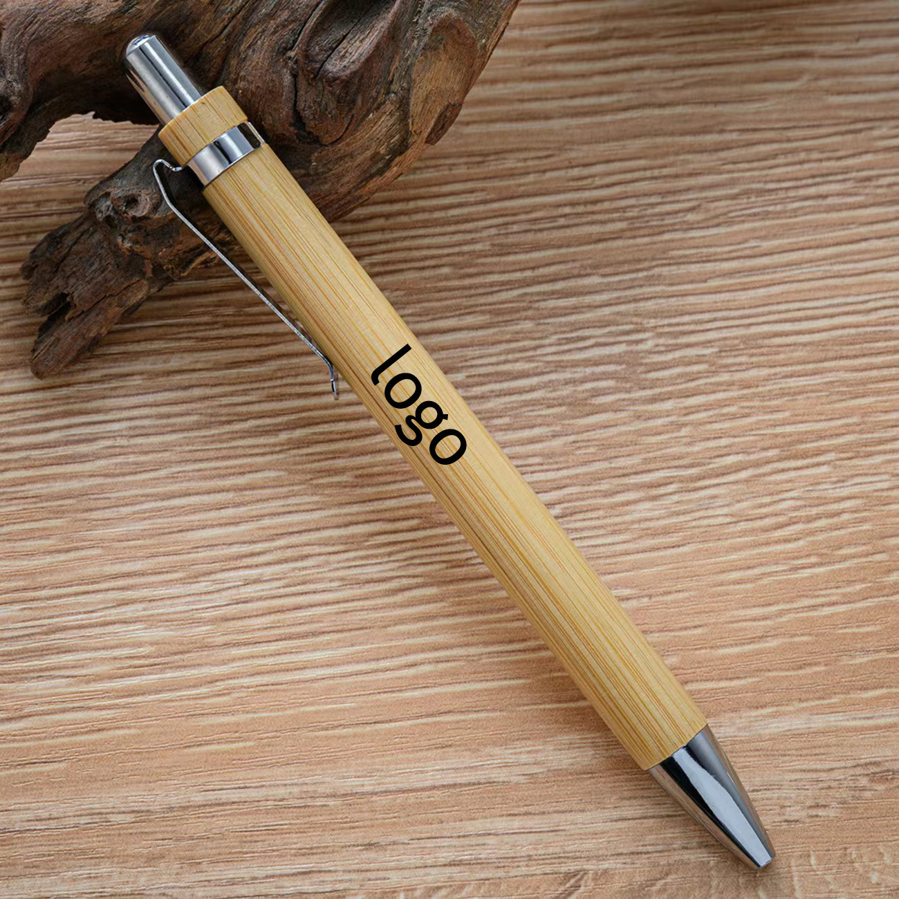 Custom Bamboo Ballpoint Pen view 3