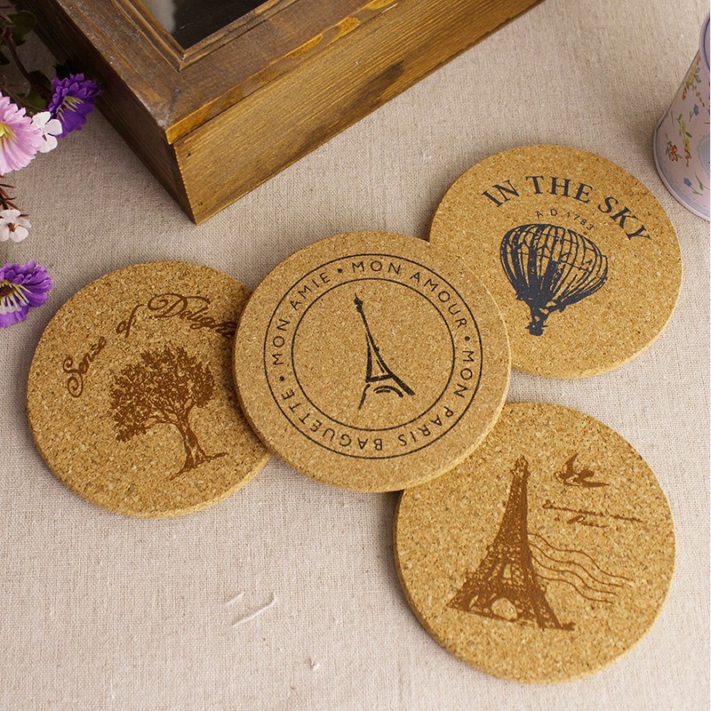 4" Econo Cork Round Coaster view 2