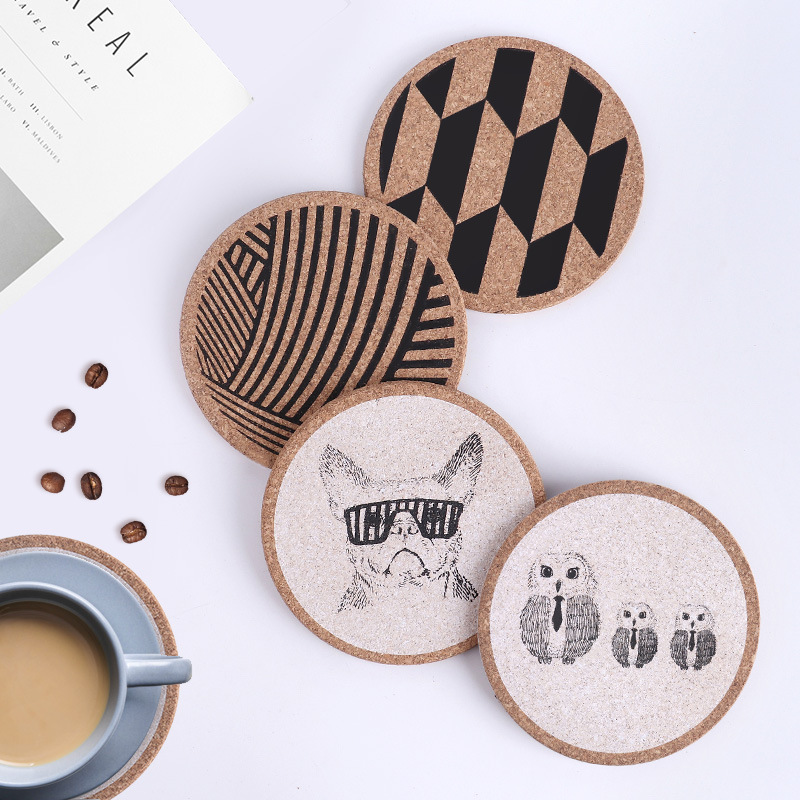 4" Econo Cork Round Coaster view 3