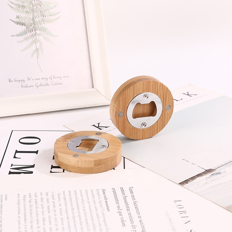 Magnetic Bamboo Bottle Opener view 2