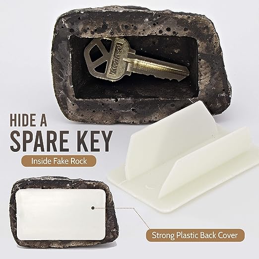 Hide-a-Spare-Key Fake Rock - Looks & Feels like Real Stone view 2