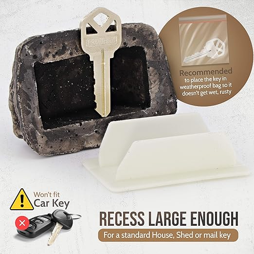 Hide-a-Spare-Key Fake Rock - Looks & Feels like Real Stone view 5