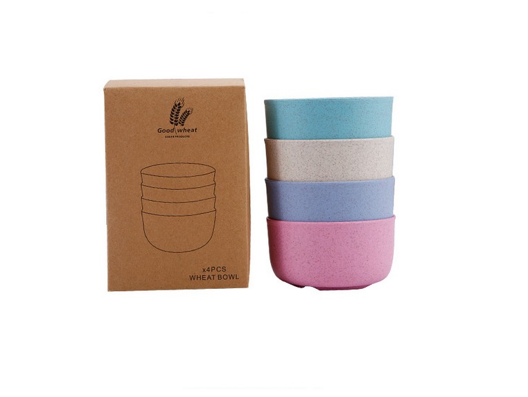 4Pcs Eco-friendly Wheat Straw Bowl
