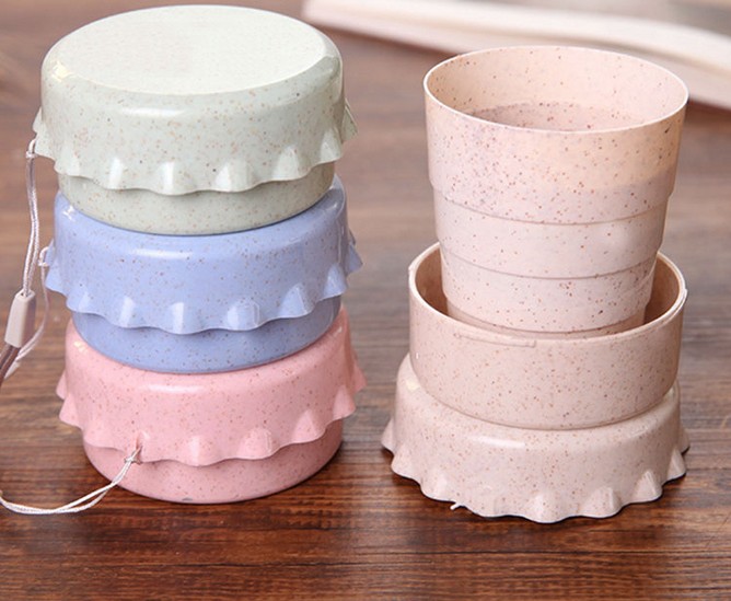 Wheat Straw Foldable Travel Cup view 2