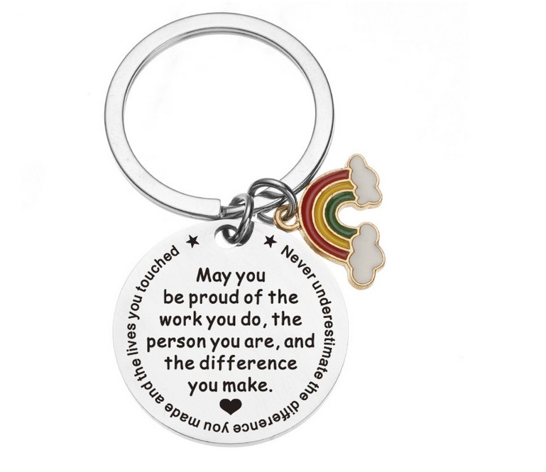 Round Shaped Metal Keychain Tag