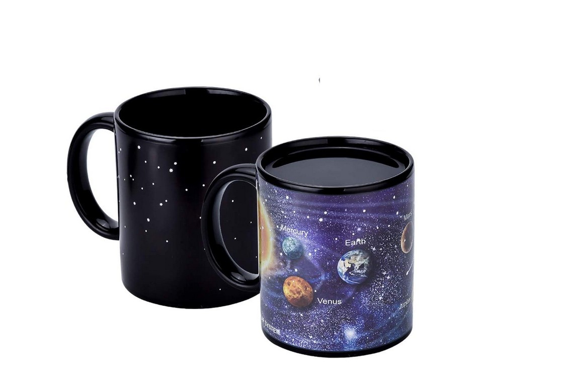 Heat Changing Coffee Mug Solar System Ceramic Heat Sensitive Color Changing Cup,11oz