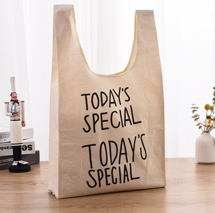Custom Economy Cotton Grocery Shopping Vest Bag