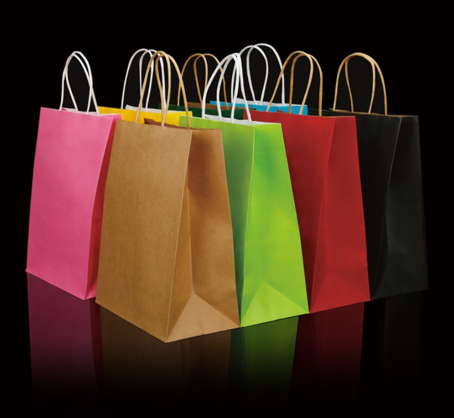 Custom Bargain Price Kraft Paper Grocery Tote Bag