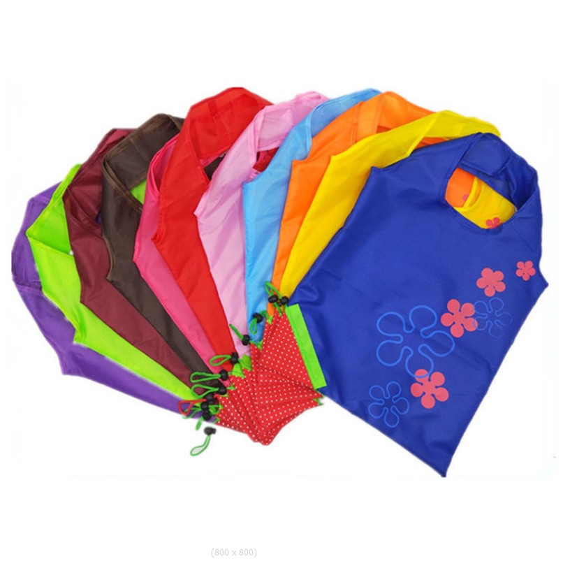 Economy Tote Bag Folded Into Strawberry Shape 15" L x 22.83"H view 3