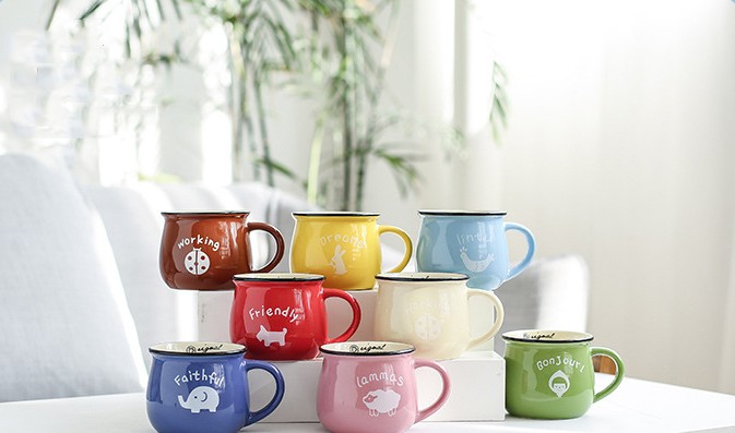 8oz.Economy Gift Ceramics Coffee Mugs with Custom Imprint view 2
