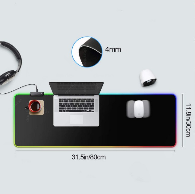 RGB LED Backlit Mouse Pad (11.8"x31.5") view 2