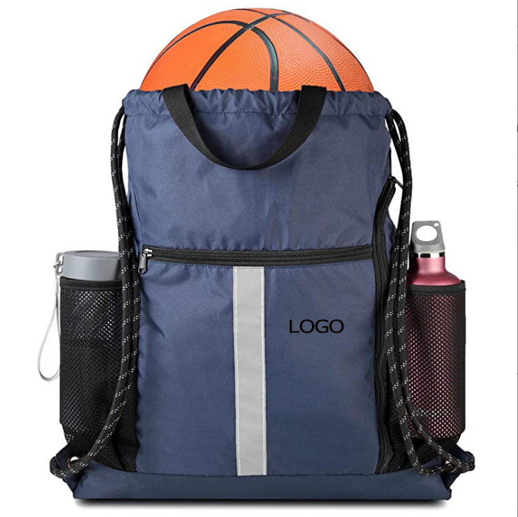Drawstring Backpack Sports Gym Bag With Shoe Compartment