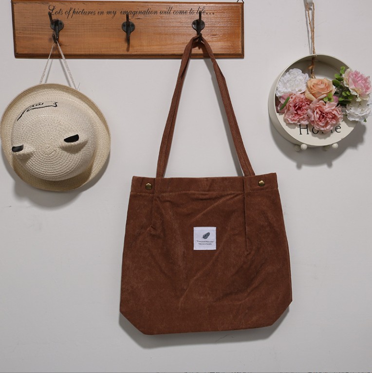 Corduroy Shopping Tote 11.2"x13.4" view 2