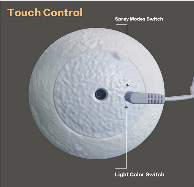 3D Moon Lamp Humidifier, 880ml Humidifier 3 Colors LED Moon Light view 3