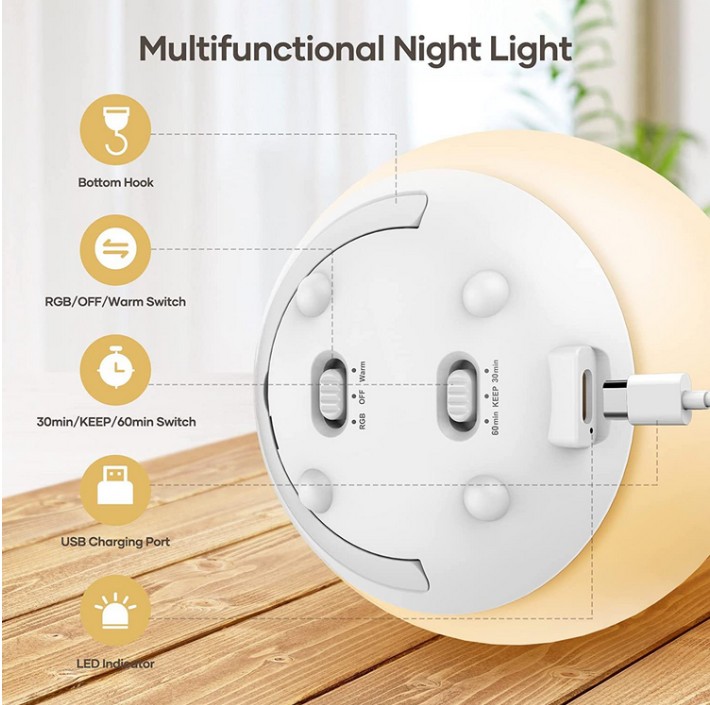 Round LED Silicone Night Light view 3