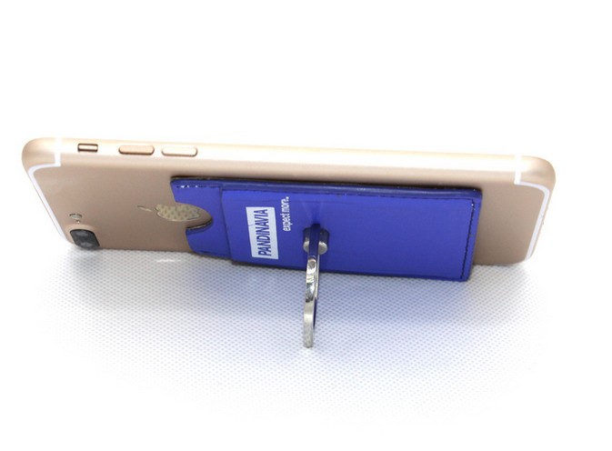 PU Card Holder w/ Metal Phone Stand view 2
