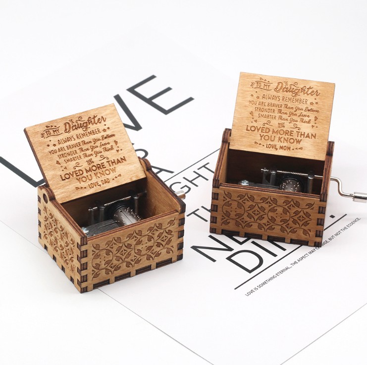 Economy Custom Handmade Wooden Music Box Craft Wood Craft 2.5'x2'x1.5' view 2
