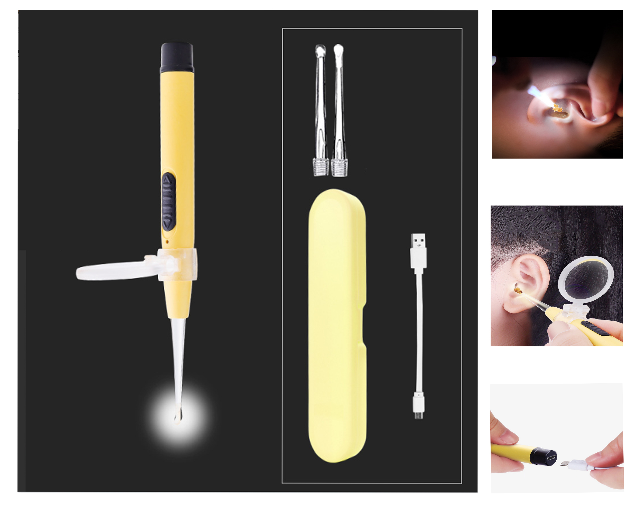 Bargain Price luminous Ear Scoop w/ 5x Magnifier