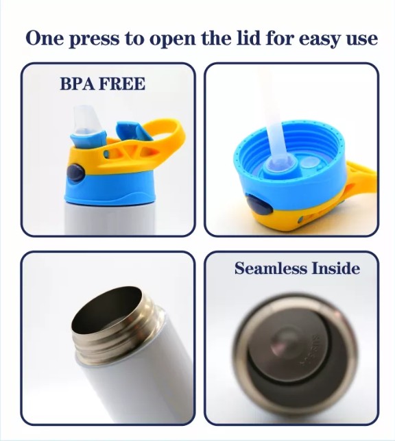 12OZ.Vacuum Insulated Stainless Steel Straight Sublimation Blanks Tumbler Water Bottle view 2