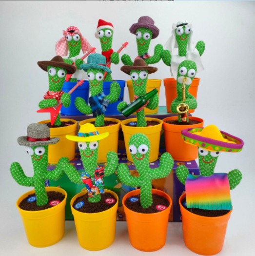 Smart Electronic Plush Toys Funny Singing Talking Record Repeating Electronic Plush Cactus Toys view 3