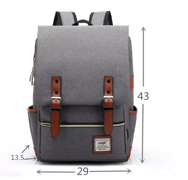 Vintage Fashion Canvas Travel Backpack view 2
