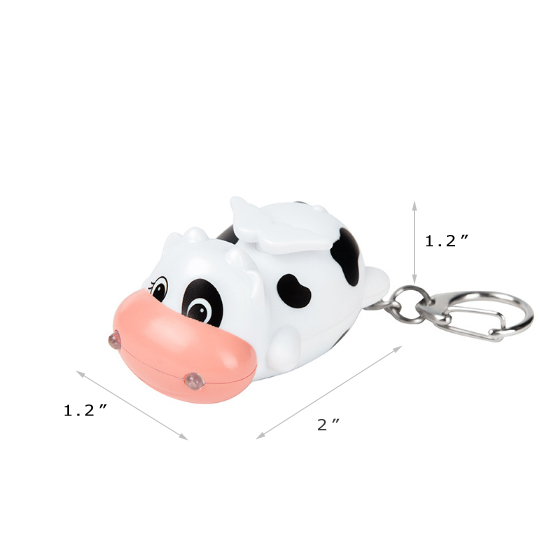 Led Cow Key Ring Flashlight Keychain With Sound view 2
