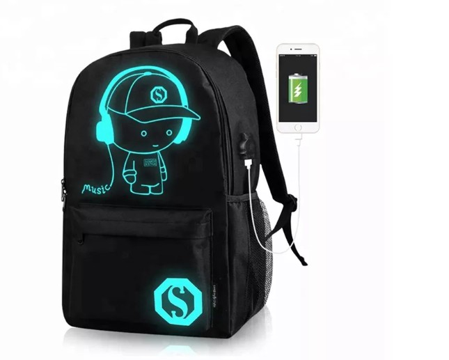 Custom Luminous Brand Backpack w/USB Port