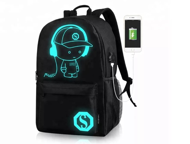 Custom Luminous Brand Backpack w/USB Port view 2