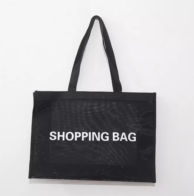 High Quality Custom Design With Logo Reusable Nylon Mesh Shopping Tote Bag