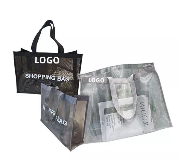 High Quality Custom Design With Logo Reusable Nylon Mesh Shopping Tote Bag view 2