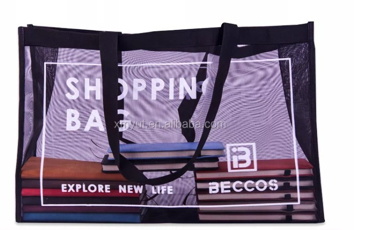 High Quality Custom Design With Logo Reusable Nylon Mesh Shopping Tote Bag view 3
