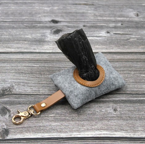 Felt Dog Poop Bag Pet Waste Bag Dispenser Pet Supplier Accessories view 3