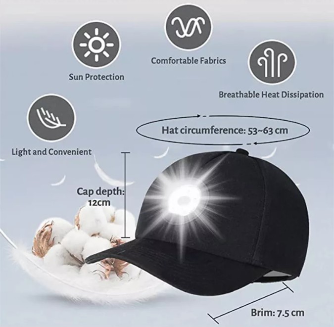 Custom 100% Cotton LED Baseball Cap view 3