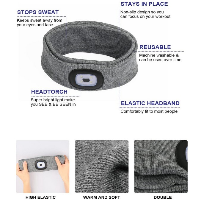 Sports Headband w/ LED Light view 2