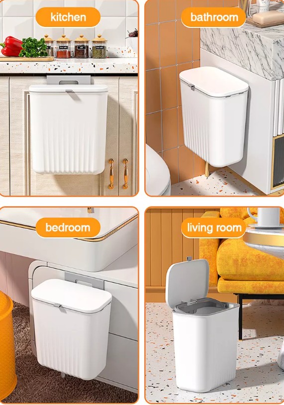 Wall Mount Multifunctional Trash Can view 2