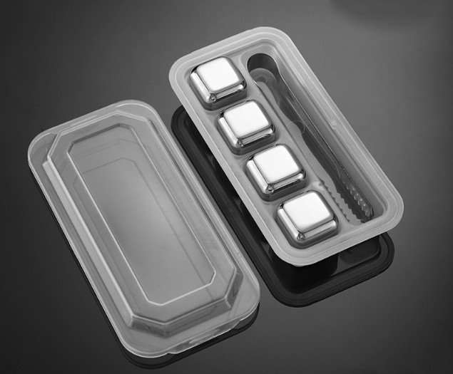 Stainless Steel Ice Cube 4 Pieces/Set with Clip