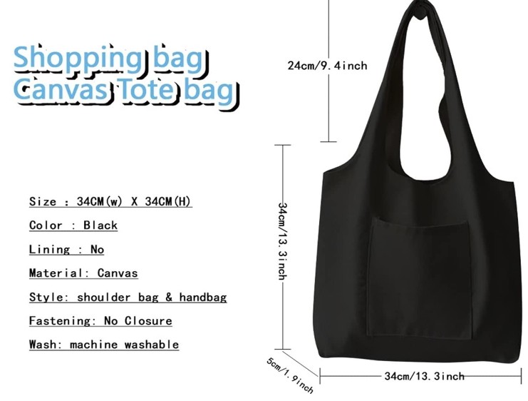 10oz. 9.5" Long Shoulder Belt Canvas Cotton Shopping Tote Bag view 2