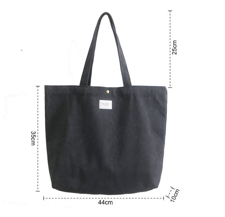 16oz.Retro 9.5" Handle Canvas Cotton Shopping Tote Bag w/ Zipper view 2