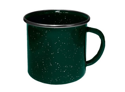 12Oz. Economy White Speckled Enameled Camping Cup