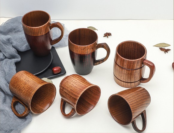 7Oz.Eco Friendly Custom Jujube Wood Cup With Handle view 2